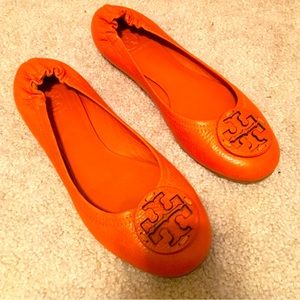 Authentic Tory Burch burnt orange Reva flats